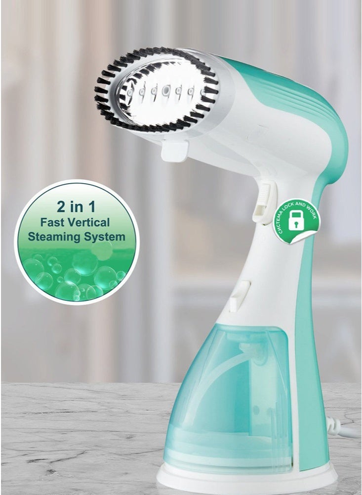 ييباو مكواة ملابس يدوية بقوة 1500 واط، مكواة بخار محمولة خزان مياه كبير سعة 300 مل، اختراق قوي، مزيل التجاعيد السريع مكواة بخار عالية الطاقة للملابس الكي السريع بالتسخين، أخضر - Image 5