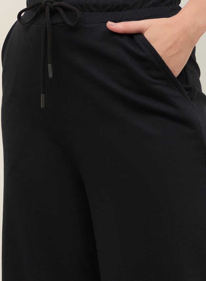 Styli Styli Solid Straight Leg Joggers with Drawstring  - Image 4