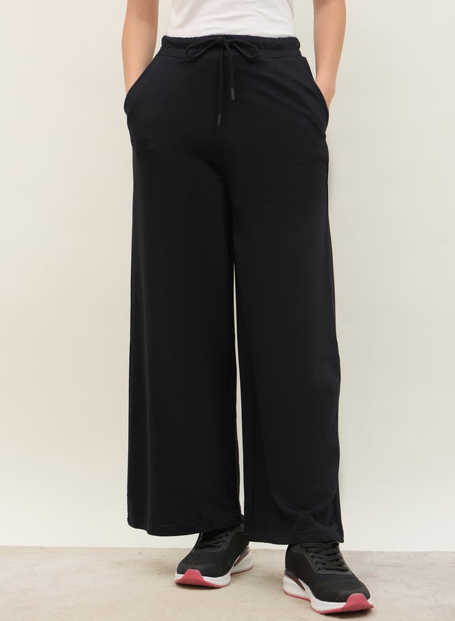 Styli Styli Solid Straight Leg Joggers with Drawstring  - Image 2