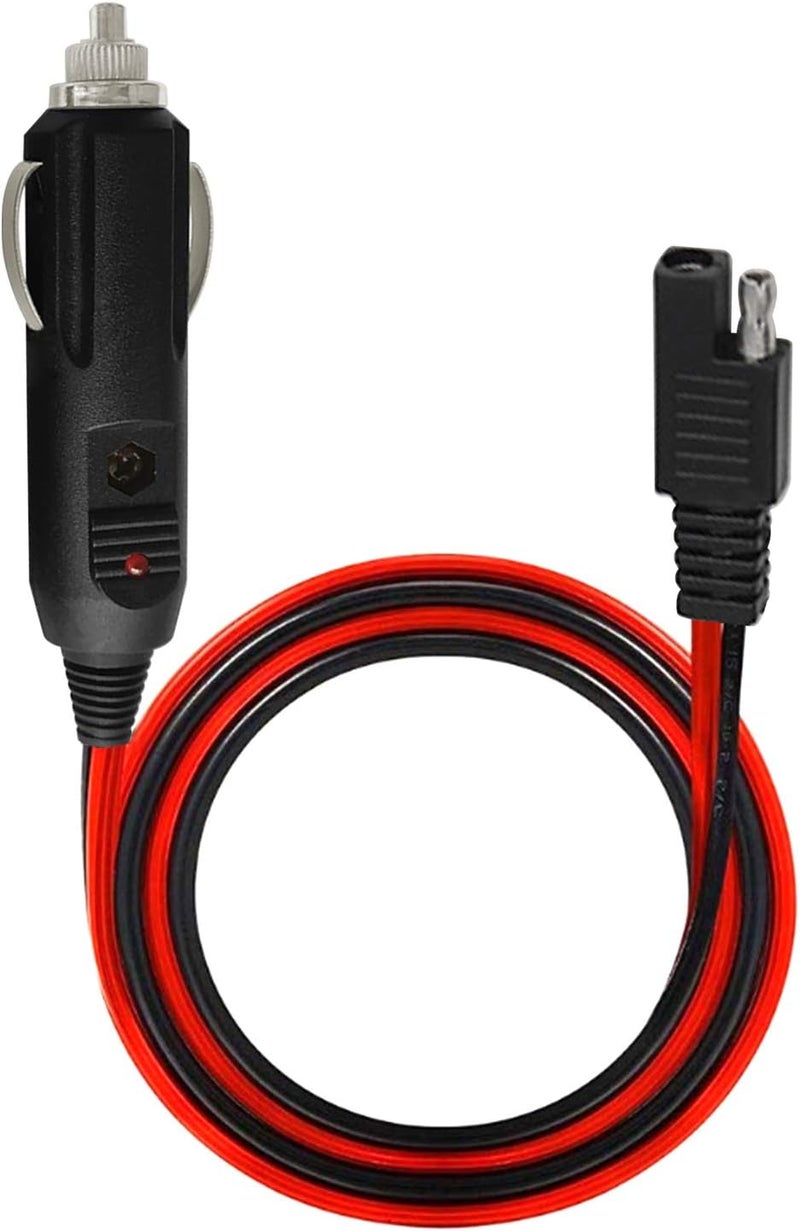 AYECEHI SAE to Car Cigarette Lighter Plug - 14AWG 12V Charging Cable with Fuse and LED Light (3FT) - Image 1