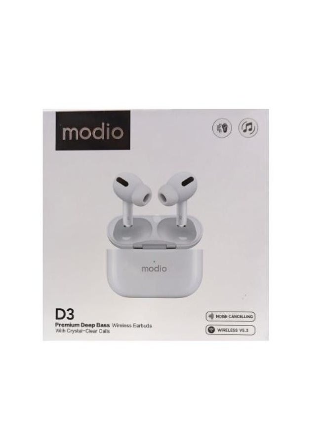 modio - Premium Deep Bass Wireless Bluetooth Headset (D3)  True Wireless Stereo Headset Bluetooth Version 5.3 Wireless Headphone Pro For Android iOS - Image 1