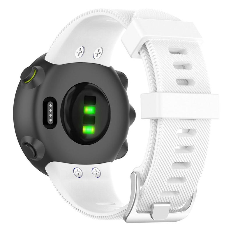 erorex For Garmin Forerunner 45 / 45S / Swim 2 Twill Solid Color Silicone Watch Band(White) - Image 2