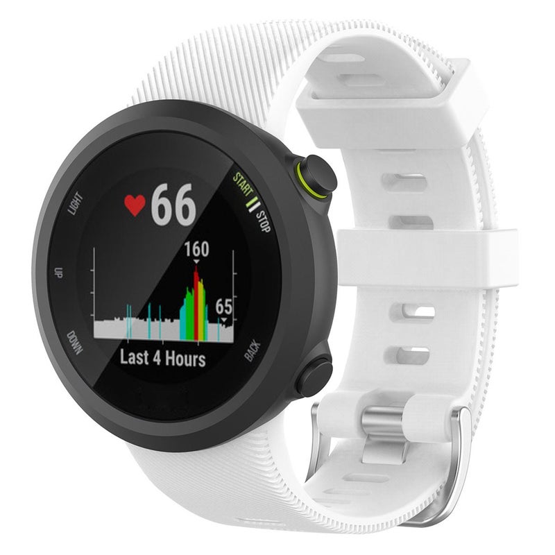 erorex For Garmin Forerunner 45 / 45S / Swim 2 Twill Solid Color Silicone Watch Band(White) - Image 1