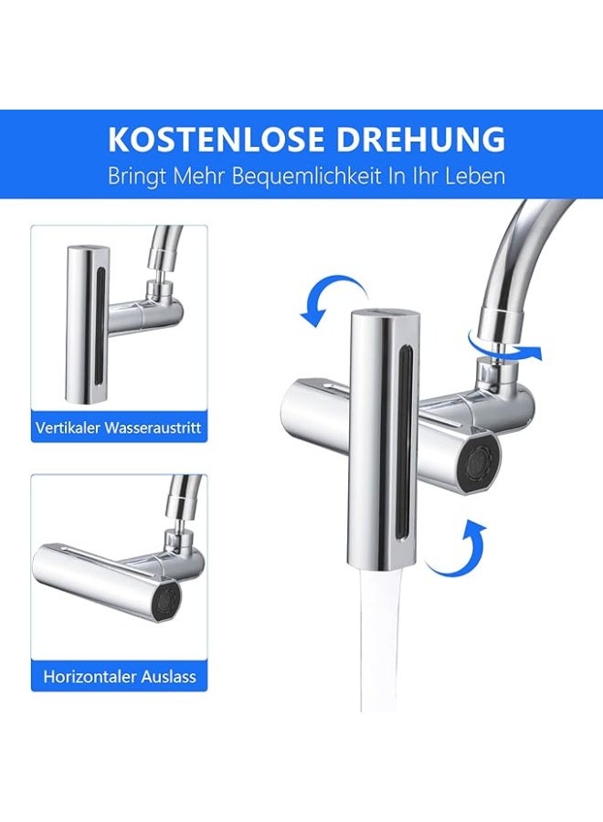 Bathroom Faucet Attachment – 4-in-1 Rotating Waterfall Tap Aerator Extension, Multifunctional Water Saving Faucet Sprayer for Kitchen and Bathroom Sinks - Image 3