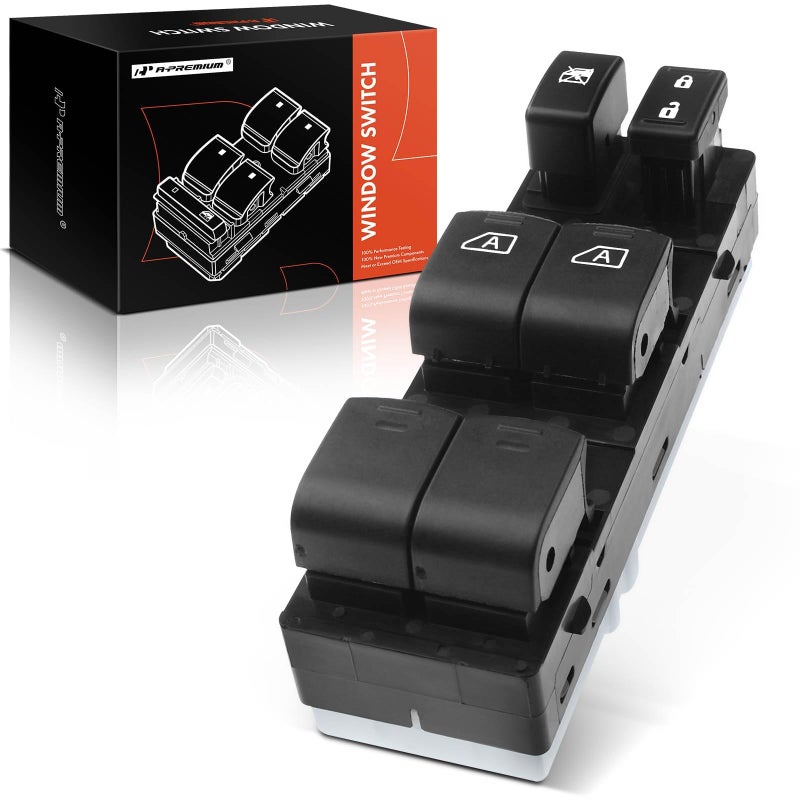 APremium Front Driver Side Master Power Window Switch Compatible with Nissan Altima 2007 2008 2009 2010 2011 2012 Sedan with Dual One Touch Replace 25401ZN50C 25401ZN50B