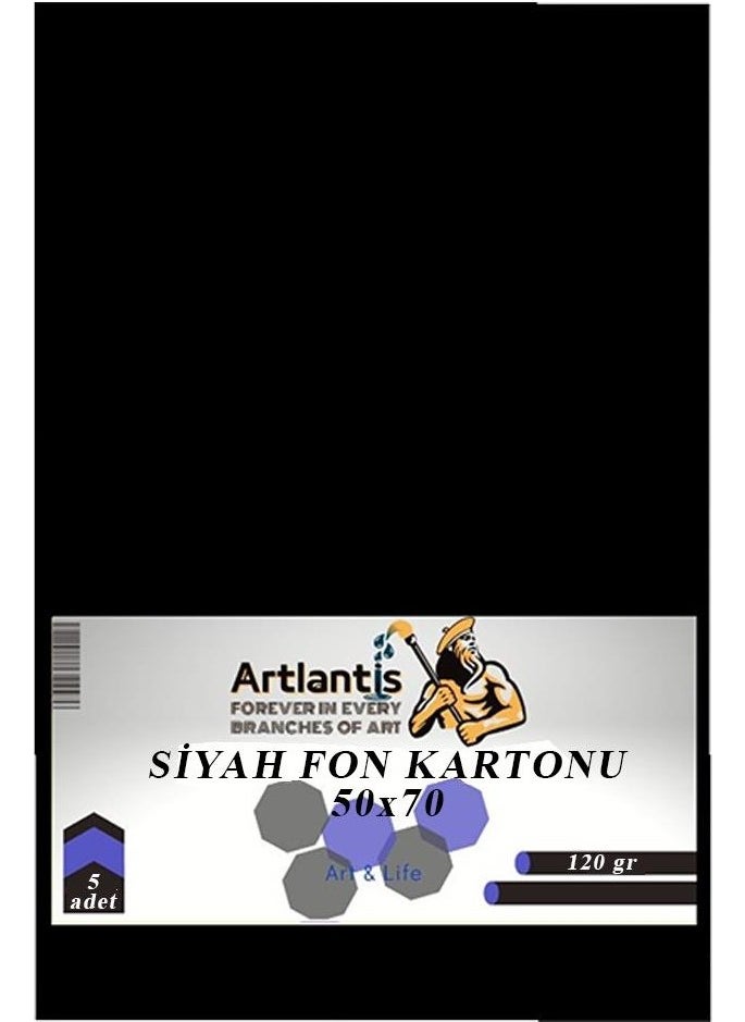Artlantis Black Background Cardboard 120 gr 5 Pieces 50 x 70 cm  - Image 1