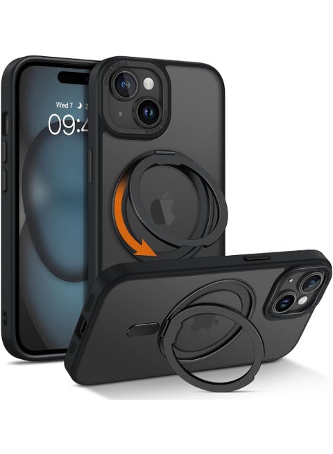 For iPhone 15 Plus Case [360° Ring Stand] [Compatible with Magsafe] Military Drop Protection Slim Magnetic iPhone 15 Plus Phone Case for Men Women- Easy-Relax Series