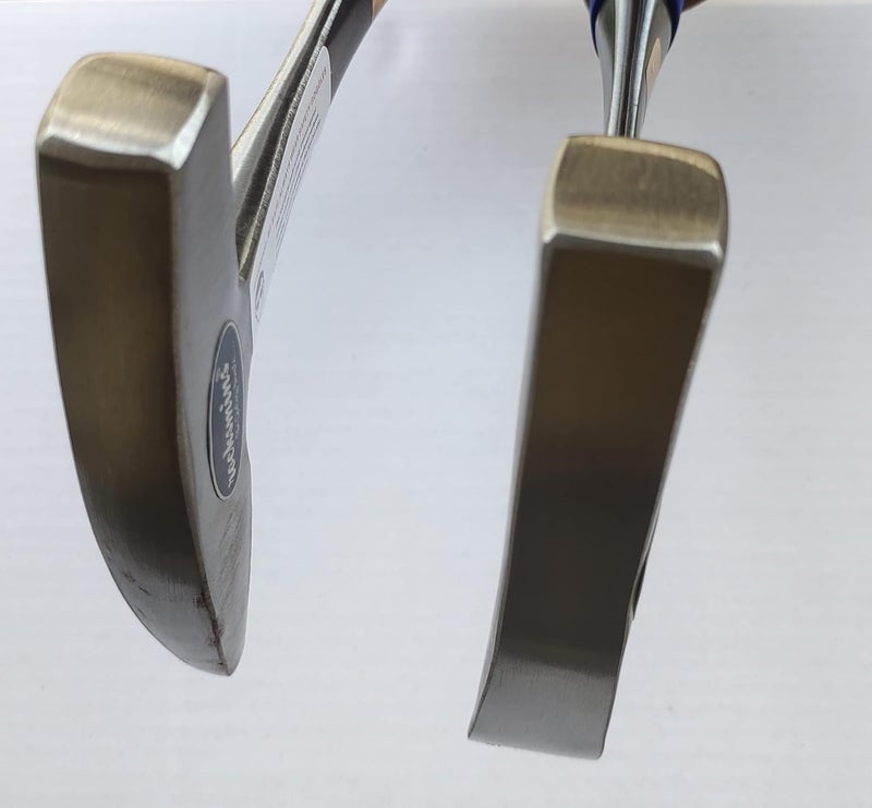 Rocksmins مطرقة جيولوجية زرقاء مع مجموعة من الإزميل والنقطة (2 قطعة) مستوردة 900-925 جرام تقريبًا 12 بوصة مع مقبض مطاطي مقاوم للصدمات لإنهاء المعدن لعلماء الجيولوجيا - Image 3