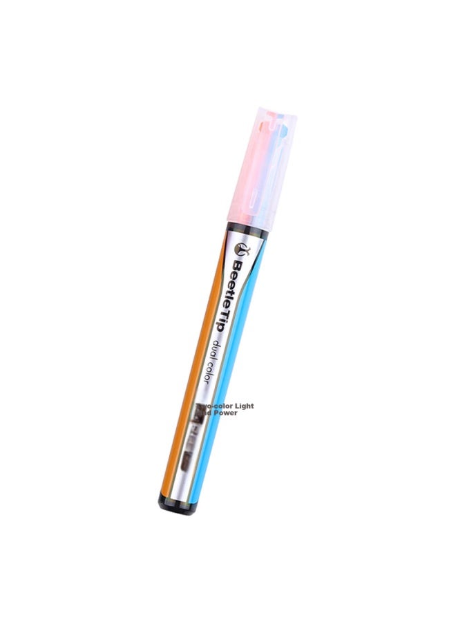 Kokuyo Dual Tip Highlighter Beetle Tip Beetle Student Exam Review Highlighter Pen Orange/blue 1pc Pm-l303-3-1p - Image 2