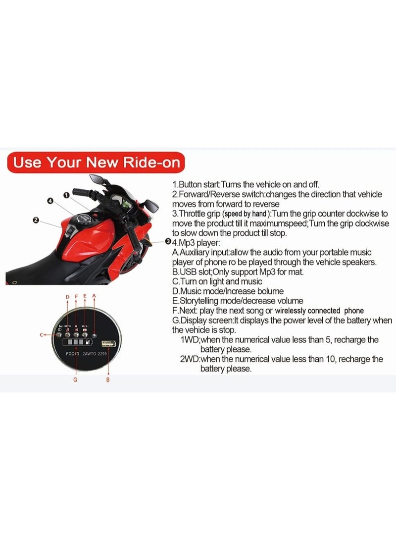 Ride On Bike Baby Toys Car Child Electric Motor Kids Electric Motorcycle For Kids To Drive (green) - Image 3