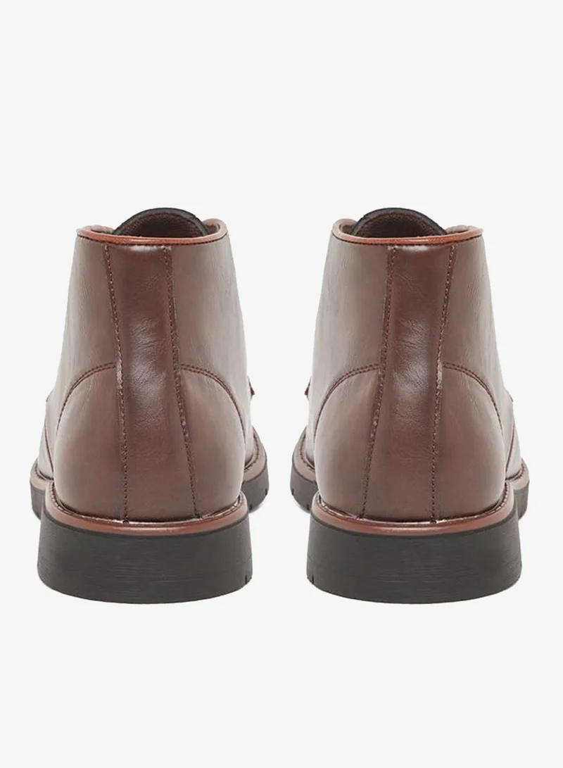 Styli brown Men Brown Leather Chukka Boots for Men | Best Price UAE
