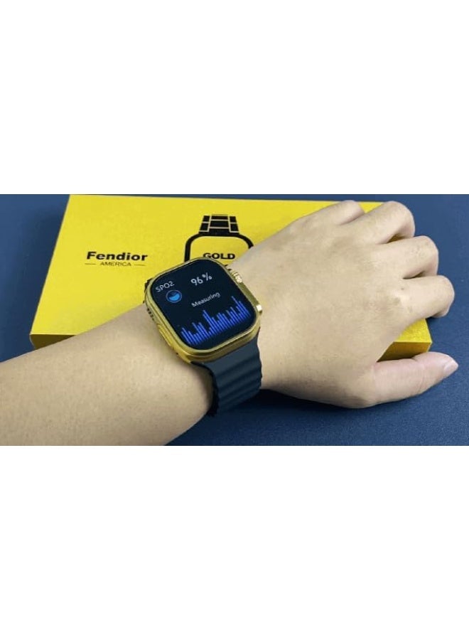 Fendior G9 Ultra Pro Gold Smart Watch Series 8 NFC Bluetooth Call, Fitness Tracker, Wireless Charging, AMOLED Display, Waterproof Men’s Smartwatch with Sports Modes & Health Monitoring – 2023 Edition - Image 5