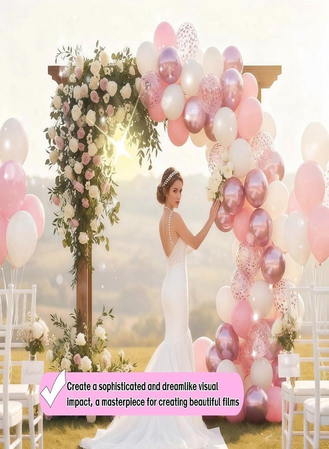 BUBBLE-FLY 30-Pack Pink & White Balloons with Confetti, 10&12 inch Pearl Latex Balloons for Wedding, Birthday, Baby Shower, Valentine's Day Decor - Image 2