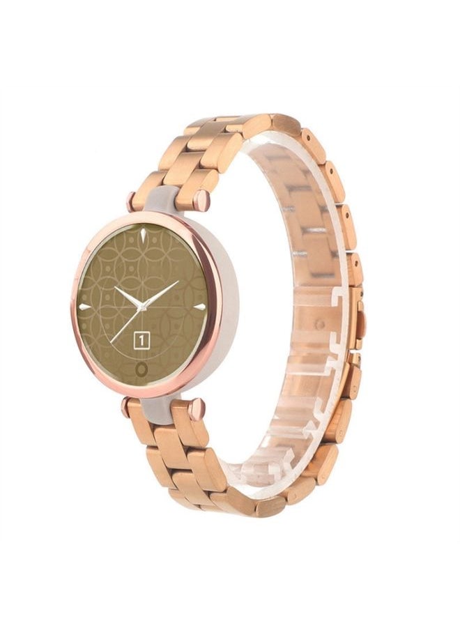 Generic Replacement Strap Stainless Steel Three Beads Hand Detachable Xiaoman Watch Band For Garmin Lily Rose Gold 