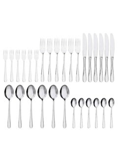 Generic Mar-Top 30 Piece Silverware Set with Steak Knives for 8, Stainless Steel Flatware Set for Home Kitchen Restaurant Hotel, Includes Knife Fork Spoon, Dishwasher Safe  - Image 1