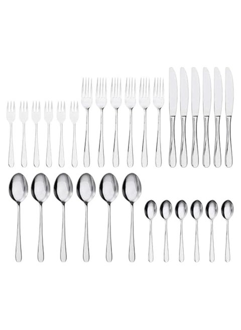 Mar-Top 30 Piece Silverware Set with Steak Knives for 8, Stainless Steel Flatware Set for Home Kitchen Restaurant Hotel, Includes Knife Fork Spoon, Dishwasher Safe