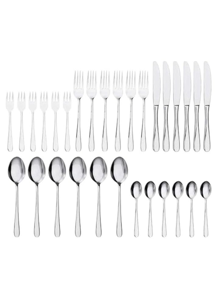 Generic Mar-Top 30 Piece Silverware Set with Steak Knives for 8, Stainless Steel Flatware Set for Home Kitchen Restaurant Hotel, Includes Knife Fork Spoon, Dishwasher Safe  - Image 1