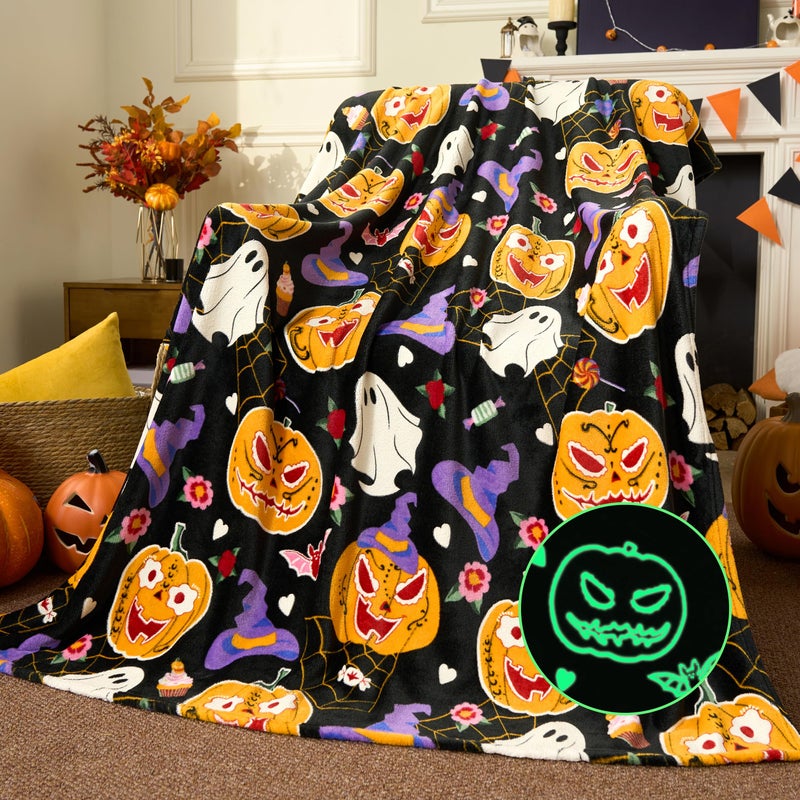 Joiedomi Glow in The Dark Blanket Space Gifts for Girls Boys Age 2 3 4 5 6 7 8 9 10 11 12 Year Old Boy Gifts Soft Cozy Flannel Kids Throw Blanket Birthday Bedroom Decor 5060