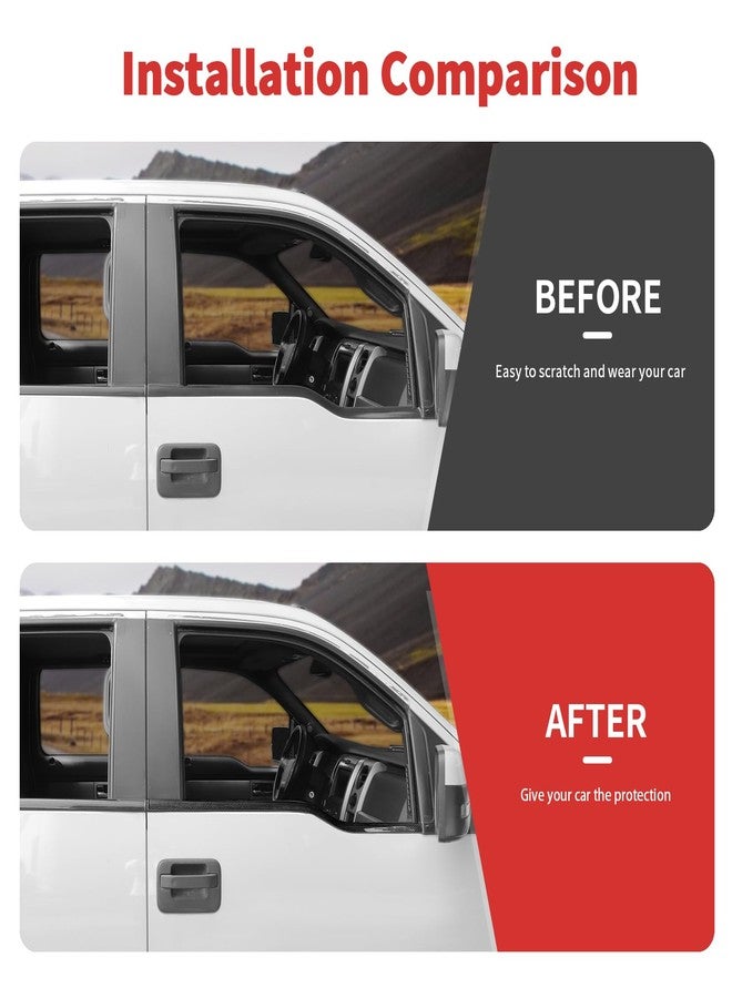SQQP غطاء قالب عتبة النافذة SQQP، 4 قطع، متوافق مع فورد F150 رابتور 2009-2014 (ألياف الكربون) - Image 2