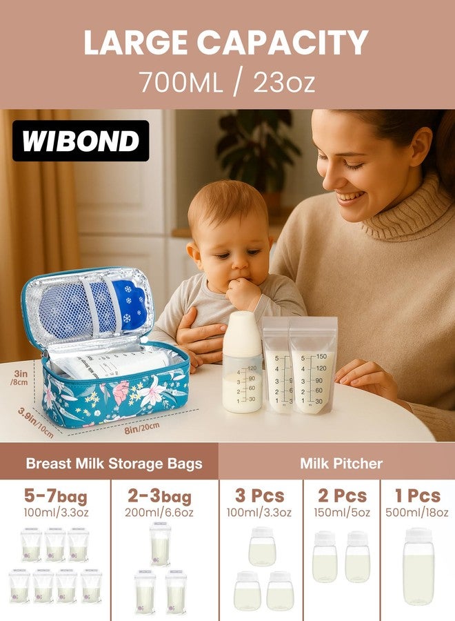 WIBOND Breast Milk Cooler Travel Bag, Real-Time Temperature Display, Holds 4-6 Breastmilk Storage Bag with 2 Breast Milk Ice Pack, Cooling & Waterproof Portable Cooler for Moms on The Go (Lily) - Image 4