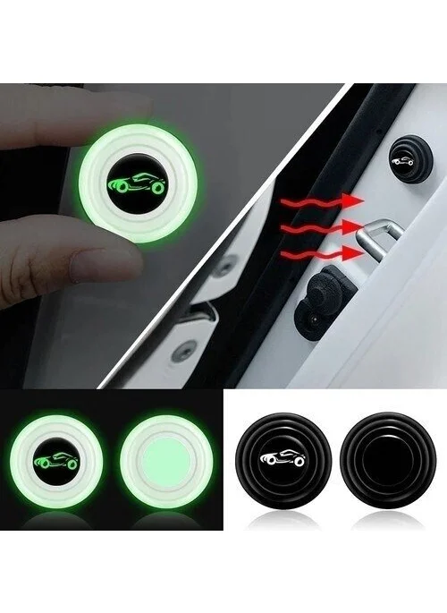 BarkoFix Phosphorescent Car Door Hood Luggage Protector 10 Pads Phosphorescent Sound Shock Absorbing Gasket Auto Door Ring