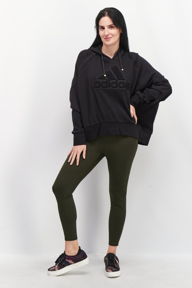 Adidas Women Plus Size Brand Logo Long Sleeve Sweatshirt, Black - Image 2