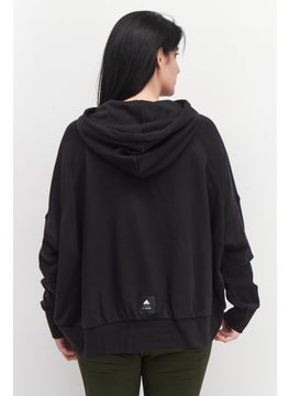 Adidas Women Plus Size Brand Logo Long Sleeve Sweatshirt, Black  - Image 4