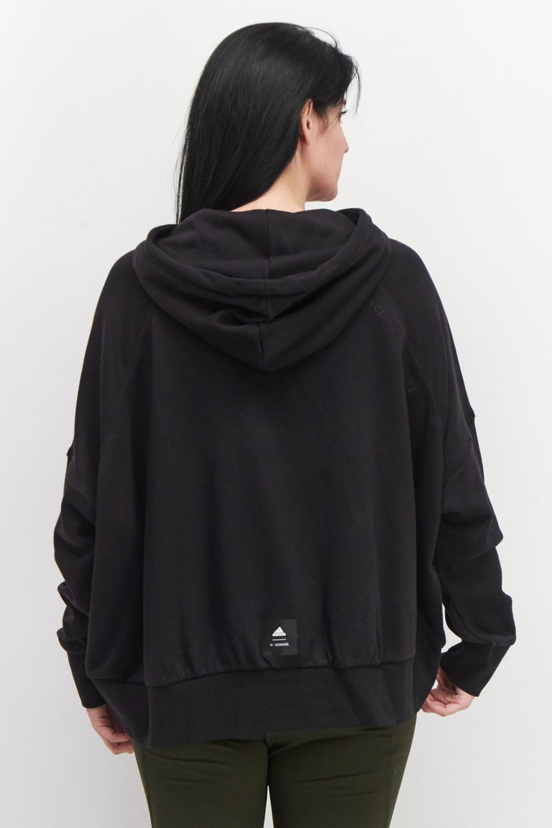 Adidas Women Plus Size Brand Logo Long Sleeve Sweatshirt, Black - Image 4
