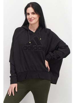 Adidas Women Plus Size Brand Logo Long Sleeve Sweatshirt, Black  - Image 1
