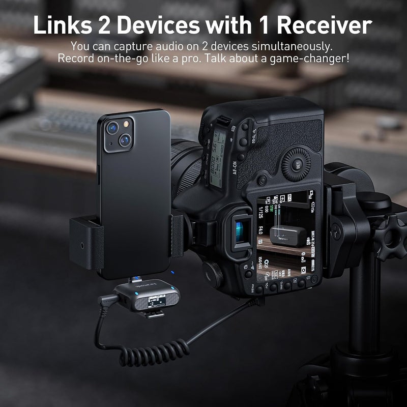 Saramonic BLINK500B2+ Wireless Lavalier Microphone System for iPhone, Android, and Cameras - 492ft Range, 20h Battery Life - Image 2
