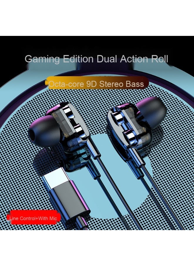 Generic USB C Headphones In Ear TPYE C Earphones HiFi Stereo Noise reduction Earphones with Mic and Volume Control Headphones  - Image 1