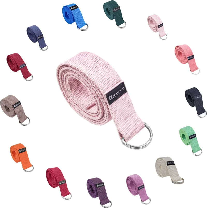 ريبو Natural 100% Cotton Yoga Belt Light Pink 184 cm