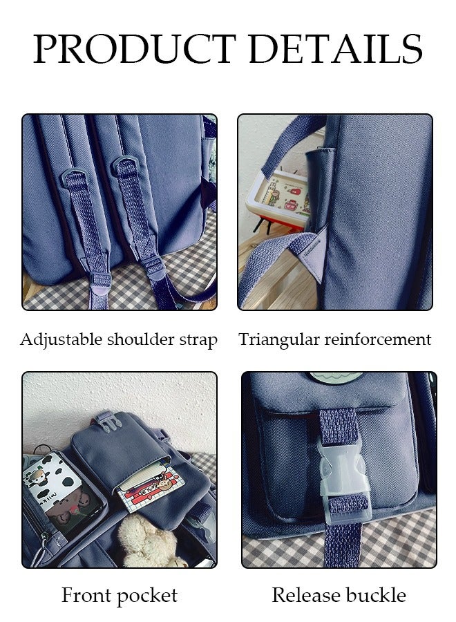 DUNISO School Backpack with Pencil Case and  Doll Pendant Waterproof Book Bag with Compartments for Teen Kid Students Elementary School Kids' School Bag With Large Capacity - Image 4