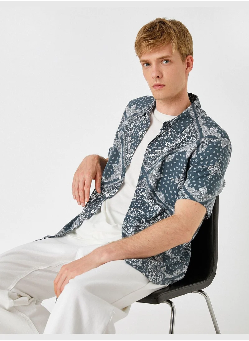 كوتون Patterned Short Sleeve Shirt