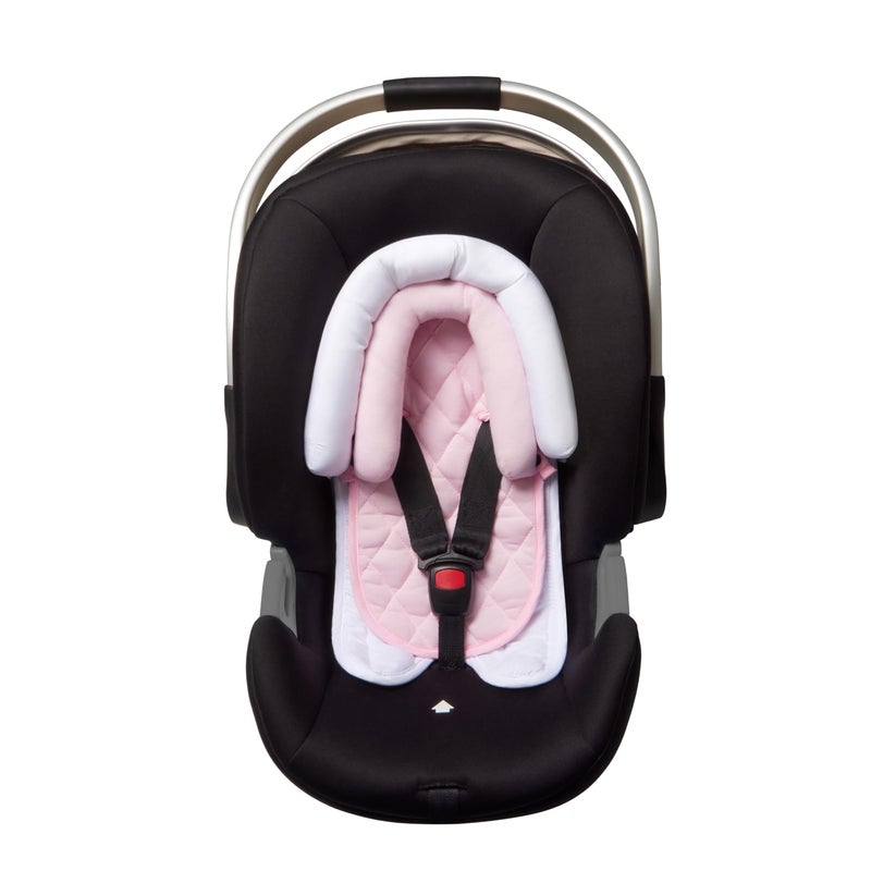 Pro Goleem إدخال مقعد السيارة للأطفال برو غوليم، دعم جسم الطفل للأطفال الصغار، إدخال مقعد السيارة الناعم للأطفال الخدج، 2 في 1 قابل للعكس، مثالي لمقاعد السيارة، عربات الأطفال، الأرجوحات، وردي وأبيض - Image 1