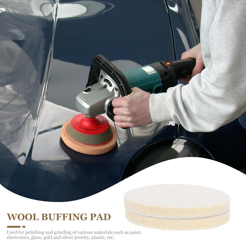 Wool Polishing Pads 4 Inch 100mm Self Adhesive For Car Scratch Removal Surface Buffing - Image 4