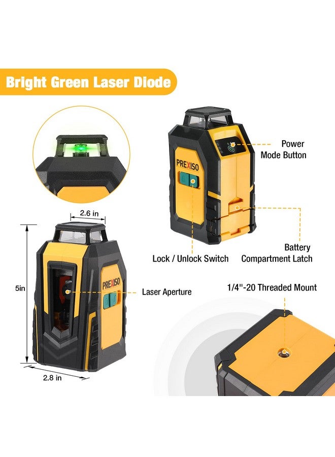 Prexiso PREXISO 360° Laser Level with Tripod, 100Ft Self Leveling Cross Line Laser- Green Horizontal Line for Construction, Floor Tile, Renovation with Target Plate, Green Glasses, Carry Bag, 4 AA Batteries  - Image 5
