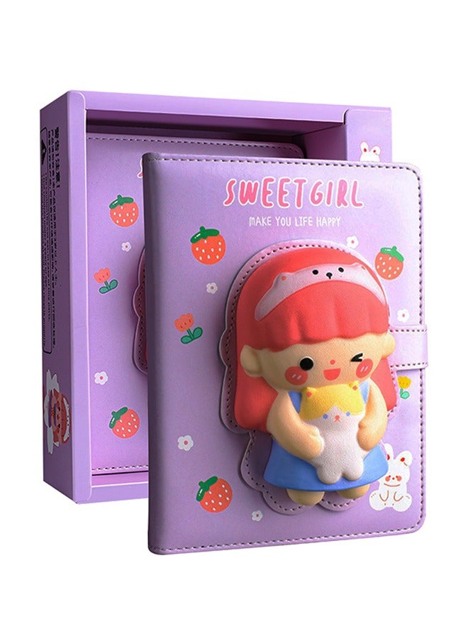 بداية مثالية صندوق هدايا دفتر ملاحظات A5 مع دمى قابلة للضغط للرجال والنساء، 200 صفحة من دفاتر الملاحظات الملونة والمسطرة اللطيفة، دفاتر يوميات للطلاب الكتاب - Image 1