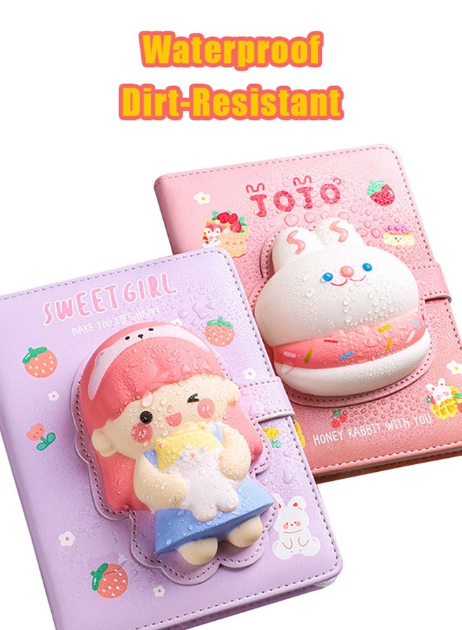 بداية مثالية صندوق هدايا دفتر ملاحظات A5 مع دمى قابلة للضغط للرجال والنساء، 200 صفحة من دفاتر الملاحظات الملونة والمسطرة اللطيفة، دفاتر يوميات للطلاب الكتاب - Image 5