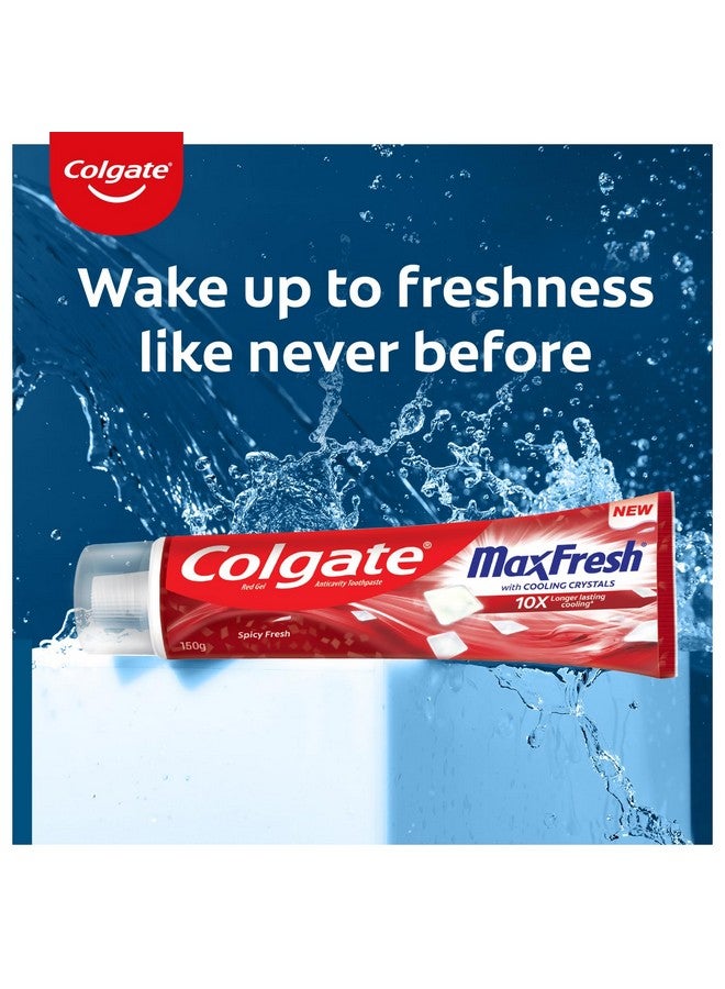 Colgate معجون أسنان ماكس فريش، معجون جل أحمر مع المنثول لنفس منعش للغاية، 600غ، 150غ × 4 (طازج حار) (عرض حزمة كومبو) - Image 5