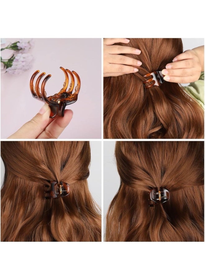 6 أجزاء من قبضة الشعر ، 1.4 بوصة ، أسود بني ، مضاد للانزلاق ، قبضة قوية ، مناسبة للشعر السميك / المتوسط السميك ، الإناث / الفتيات ، 6 حزم - Image 4