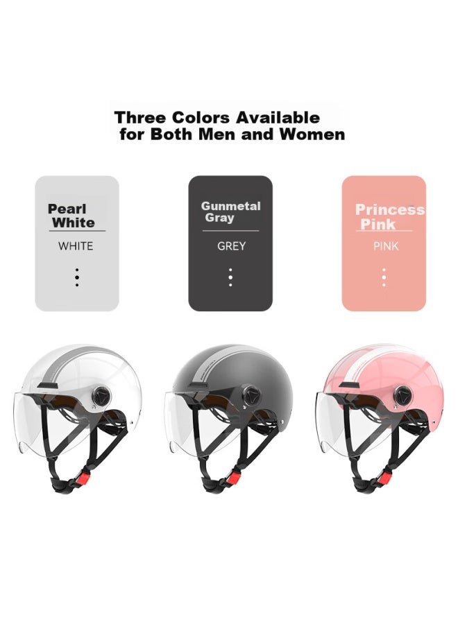 Smart4u Helmet, Electric Bicycle And Motorcycle Helmet, All-season, Safety Helmet For Adults, Men And Women, Half Helmet, Eh10 Pink - Image 4