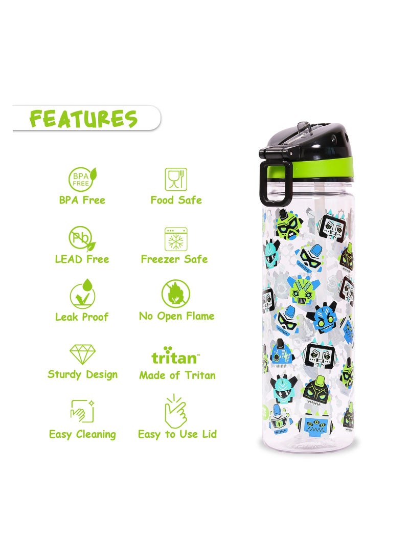 Eazy Kids Tritan Water Bottle w/ Carry handle Gen Z-Black 650ml - Image 2
