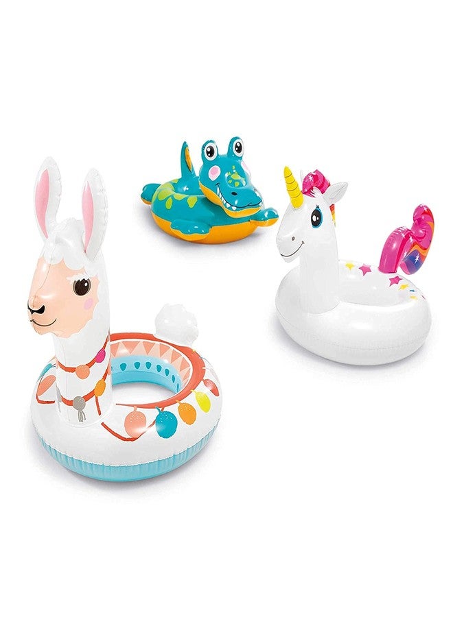 STACKRAID Vehicle Fire Engine Shape Sit Pool Float Tube Boat Beach Water Swimming Pool Tube Inflatable Kiddie Swim Water Ring Swimming Tube Ring for Kids (Llama Ring) - Image 4