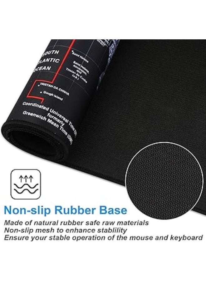 Gaming Mouse Pad 90x40cm, Anti-Skid Mouse Mat, World Map Mousepad Rubber Base and Stitched Edges for Gamers Office - Image 3