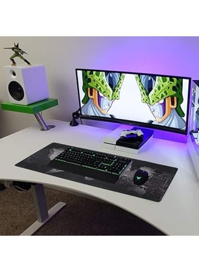 Gaming Mouse Pad 90x40cm, Anti-Skid Mouse Mat, World Map Mousepad Rubber Base and Stitched Edges for Gamers Office - Image 2