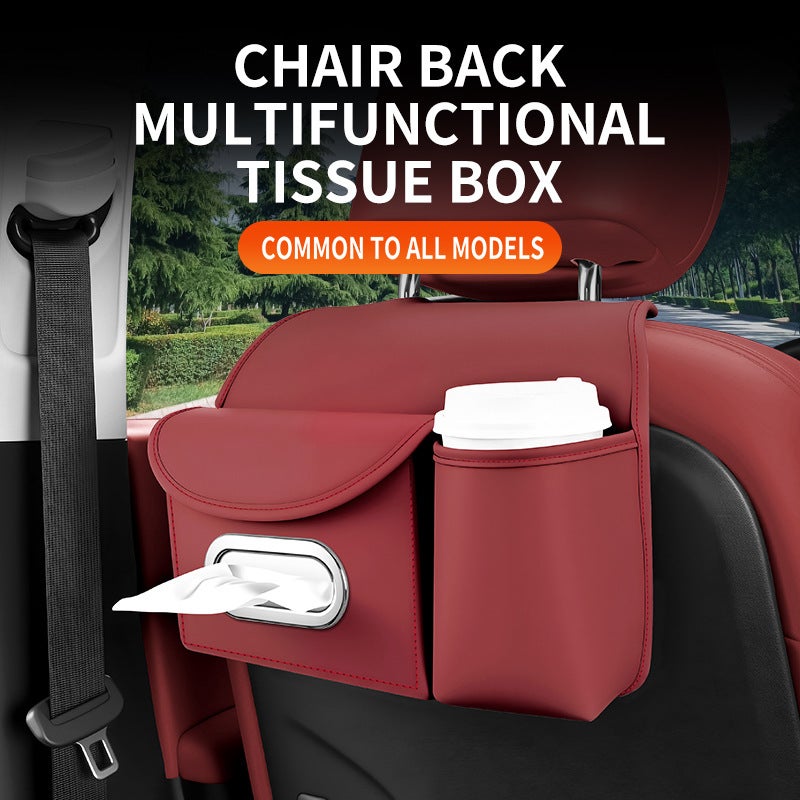 Car Seat Back Organizer Pockets Leather Hanging Storage - Image 1