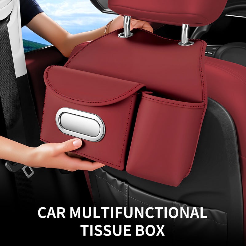 Car Seat Back Organizer Pockets Leather Hanging Storage - Image 2