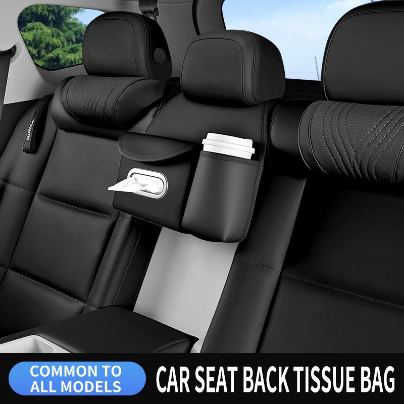 Car Seat Back Organizer Pockets Leather Hanging Storage - Image 3