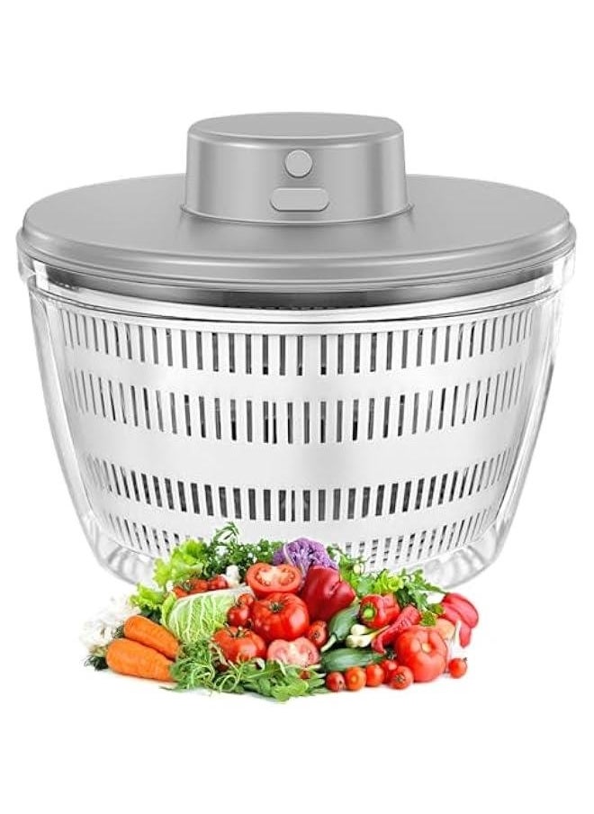 Generic Electric Salad Spinner,Automatic Salad Rotator,USB Chargeble Lettuce Spinner- Easy Water Drain System,Lettuce Cleaner and Dryer for Home Kitchen Washing & Drying Leafy Vegetables (White)  - Image 1